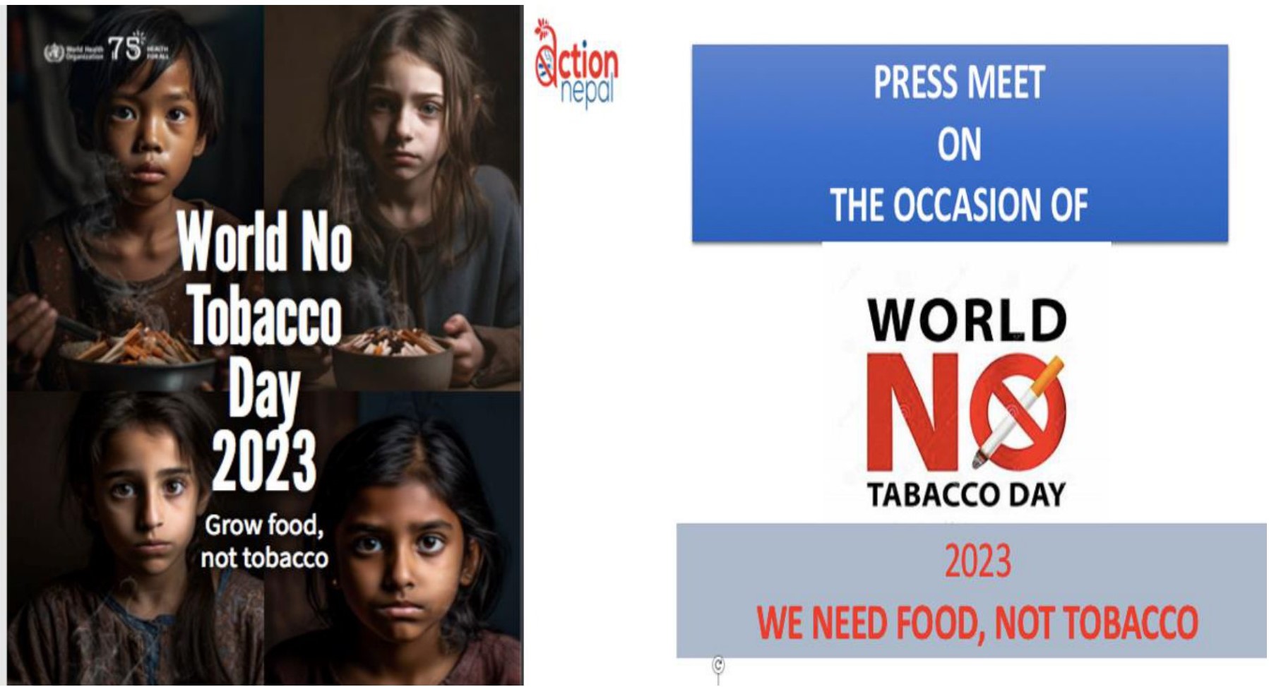 Press Meet  on the occasion of “World No Tobacco Day 2023 : We Need Food, Not Tobacco”