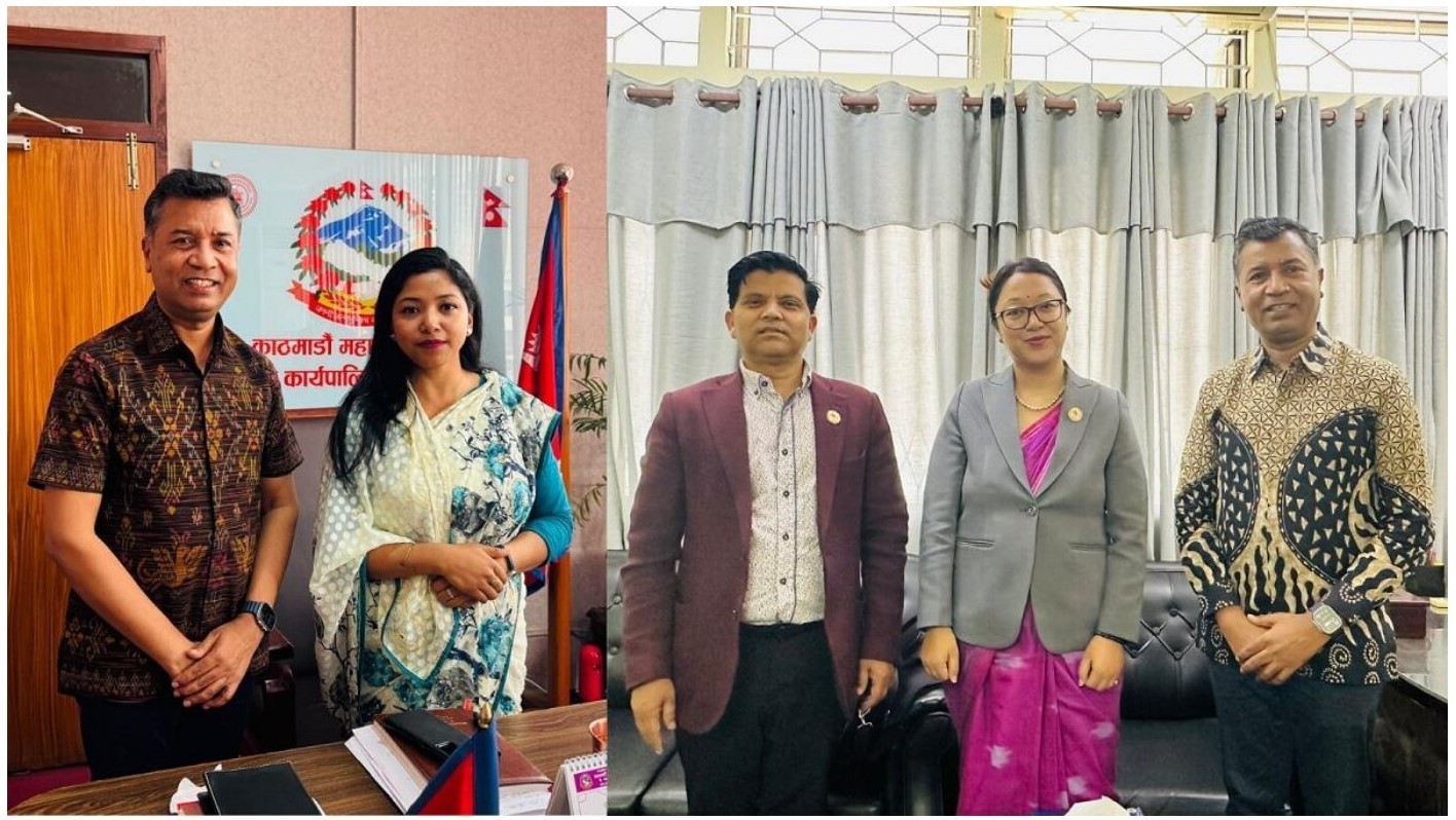 A meaningful discussion with Health Minister Dr. Mehta, parliamentary committee members Dr. Sherchan and Ansari, and Deputy Mayor Dangol on strengthening the sustainability of the health insurance system.